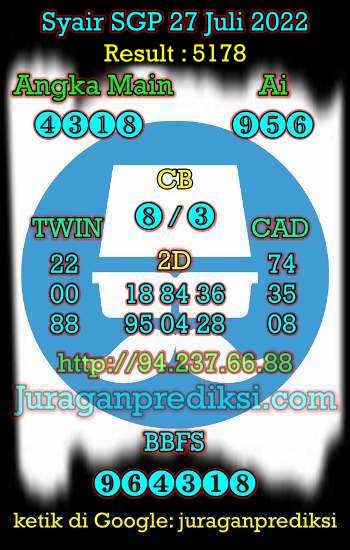 Prediksi SGP 27 Juli 2022, Forum Syair Sgp, Kode Syair Sgp hari ini, Forum Syair Singapore, Prediksi Singapore Rabu 27 7 2022, Syair Singapore rabu 27 juli 2022.