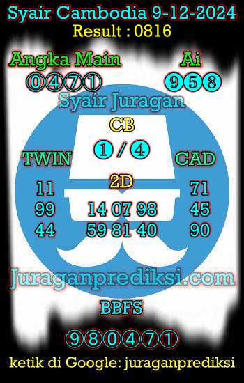 prediksi cambodia 9 desember 2024, syair cambodia hari ini senin 9-12-2024, prediksi syair kamboja 9 desember 2024 4d jitu dan akurat